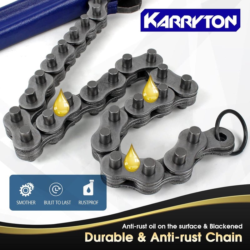 KARRYTON 36" Chain Pipe Wrench 4.3" - 7.5" Pipe Diameters, 30" Chain Length Max Breaking Load 15000Lbs, Heavy Duty Plumbing Tool for Pipe Installation, Oil Fields Operations and Maintenance - Image 5